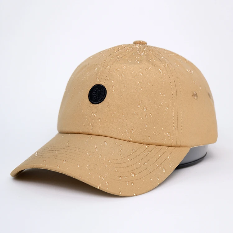 Qianzun khaki 6 panel unstructured ball cap custom embroidered performance hat lightweight