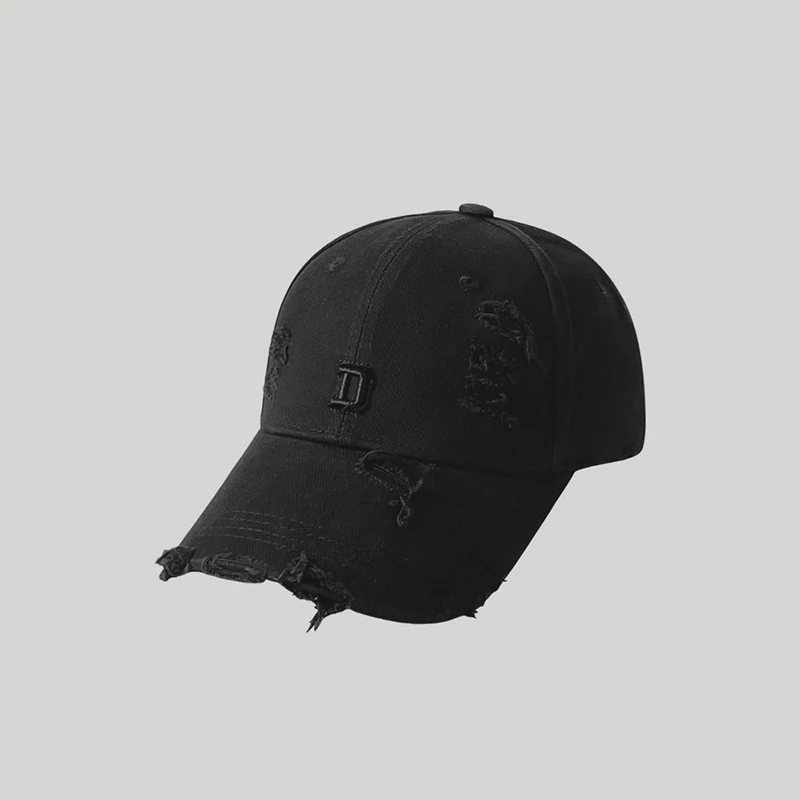 Vintage distressed holes solid color customized big head circumference Baseball Hat