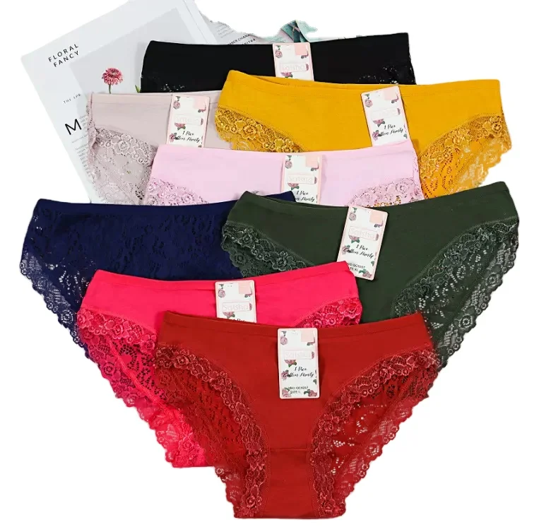 Factory direct sales ladies low waist comfortable hollow mesh panties underwear cute lace panties women