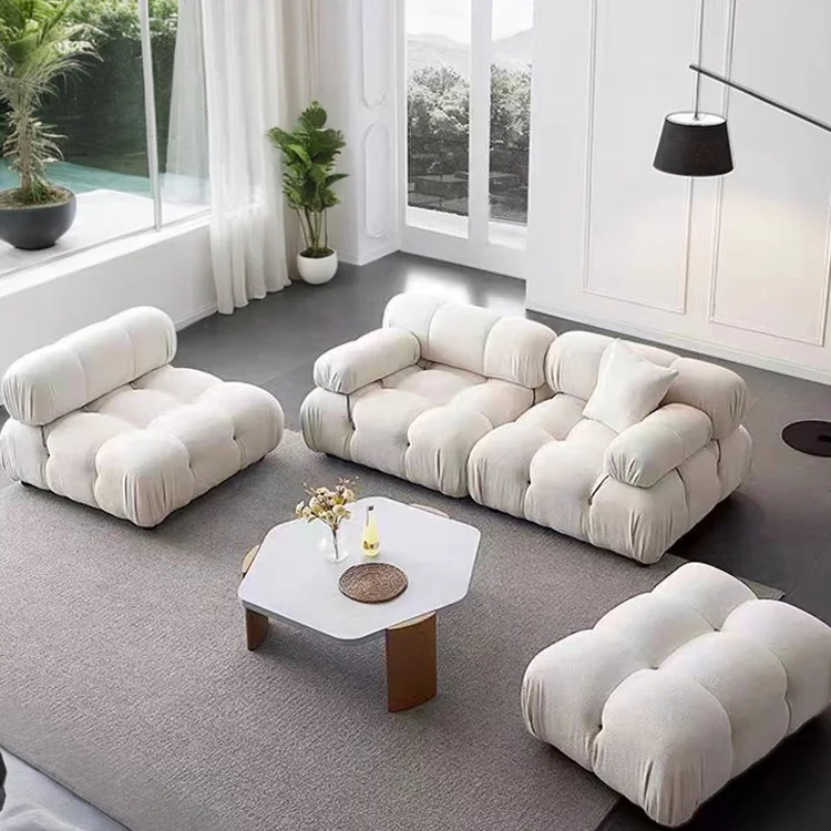 Home living room designs modern 3 seater white modular sectional sofa set furniture l shape compressed sofas