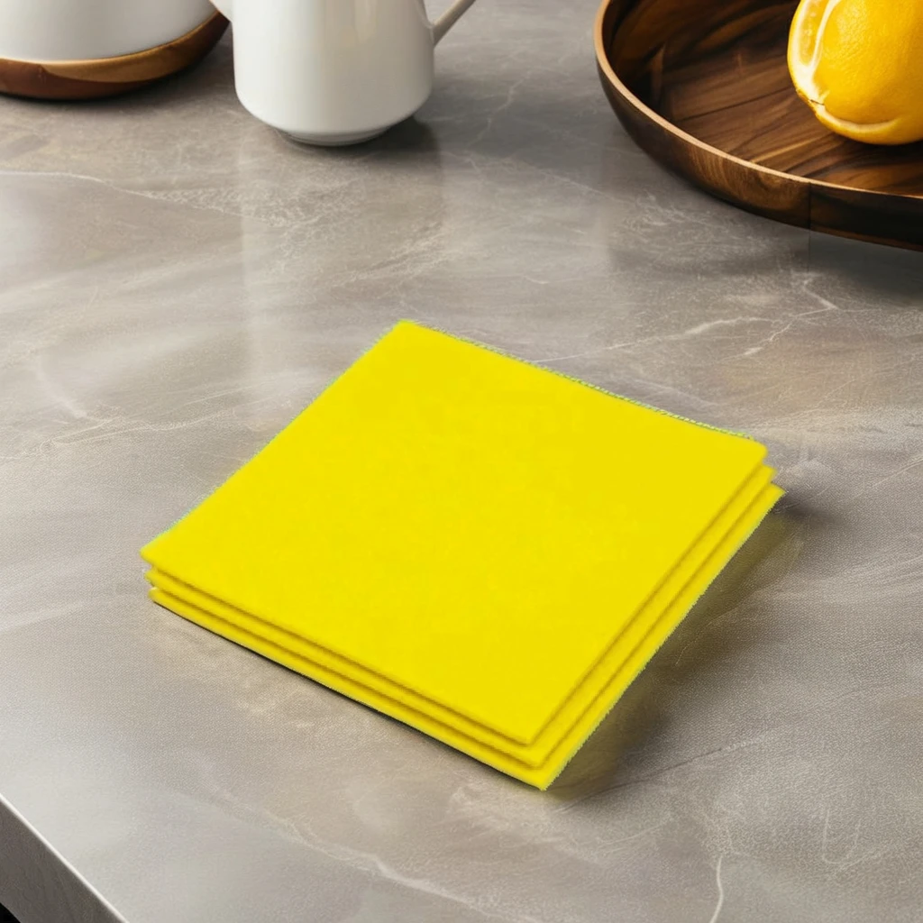 BSCI ISO9001 Reusable Needle Yellow Non-Woven Cleaning Cloth Viscose Woven Dish Cloth for Kitchen Floor Absorbent Multipurpose