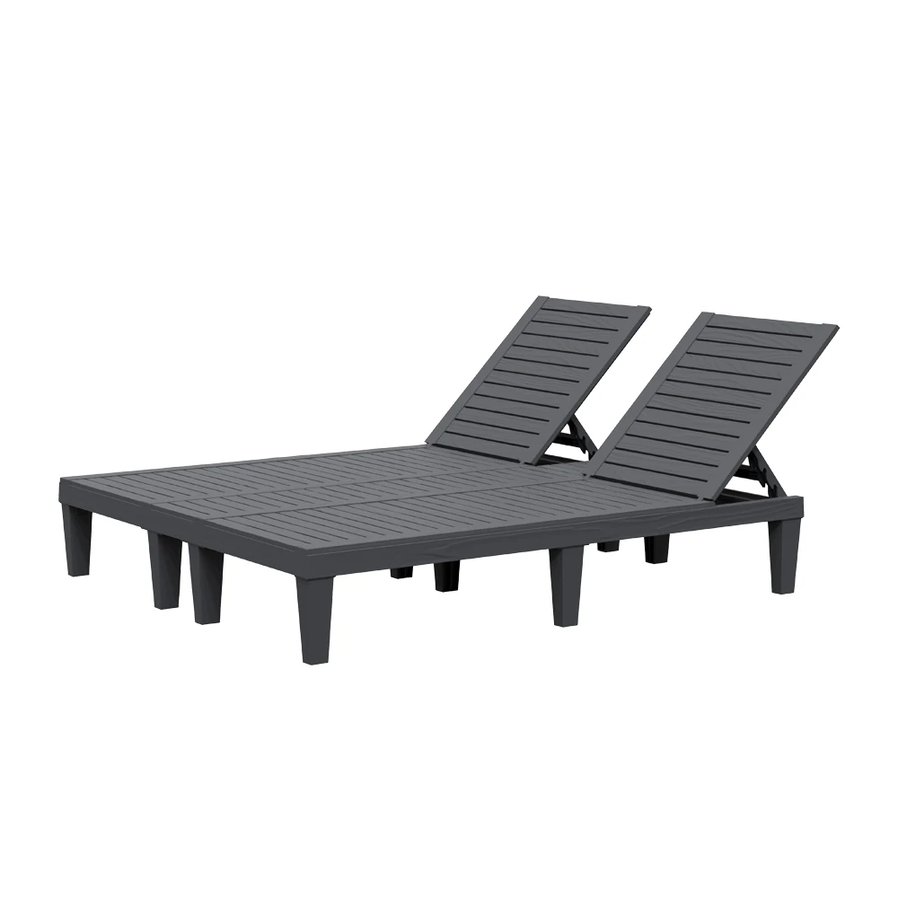 Wholesale double lounger uv protected back adjustable outdoor furniture sunbed