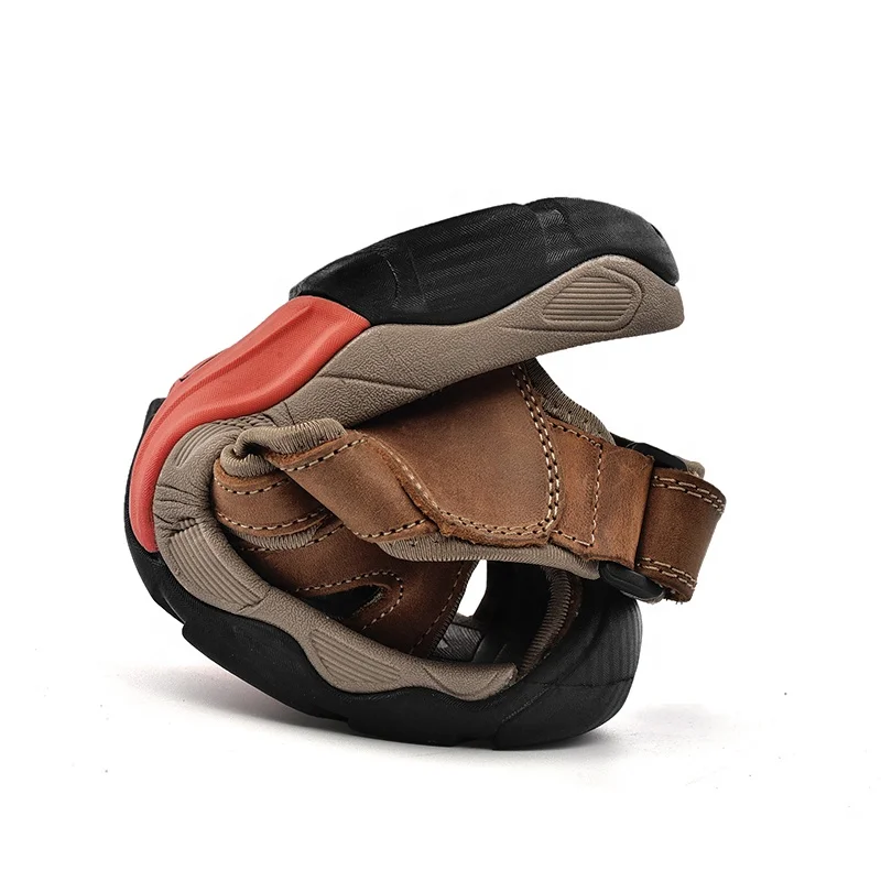 New Arrival Large Size Fashion Real Genuine Leather Outdoor Summer Beach Men Leather Sandals