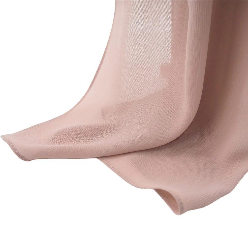 2021 malaysian instant bubble chiffon hijab silk muslim chiffon voile pure plain scarf  shawl chiffon scarf hijab