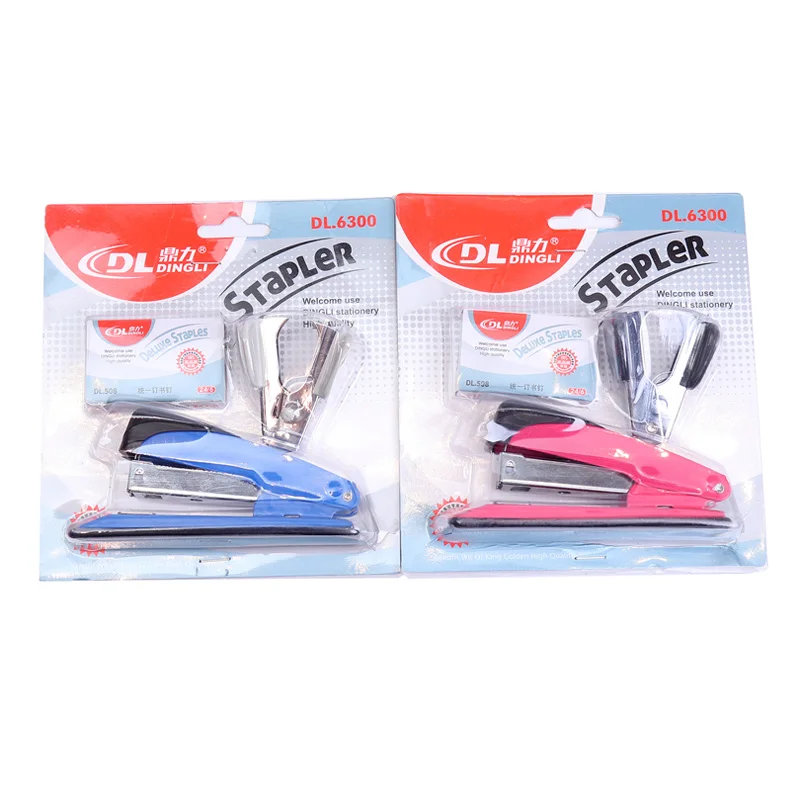 Лучшее качество, офисные и школьные принадлежности, набор степлера с 1 полосой пластика + 500 скоб + 1 набор степлера для снятия степлера