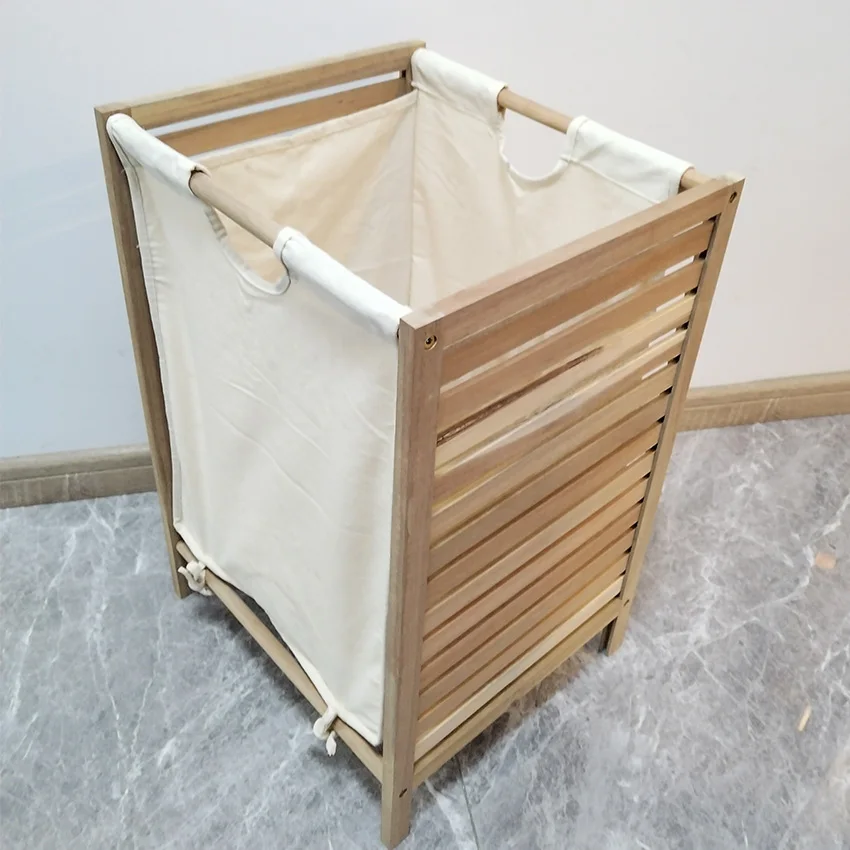 Natural Pine Wood Chest Compact Design Pull Out Fabric Bins Natural Pine Fabric Bins Storage Rack