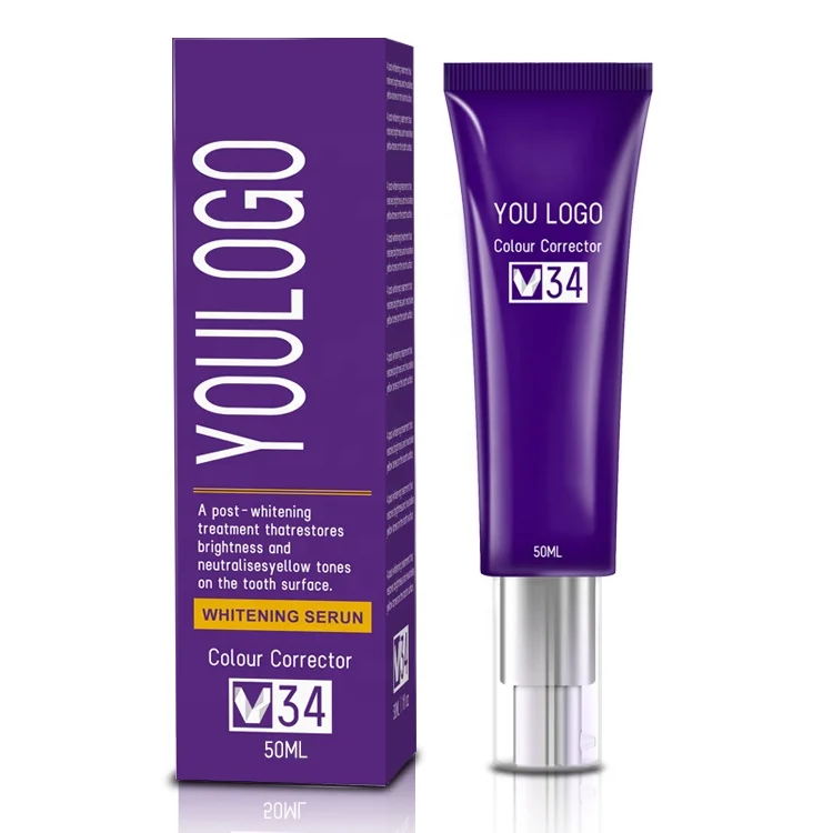 Smile whitening toothpaste  Remove Stains Purple V34 Color Corrector Toothpaste For Teeth Whitening
