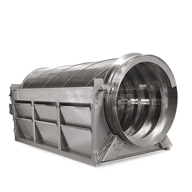 Internally-fed rotary drum screen  Solid-liquid separation wastewater treatment equipment rotary screen