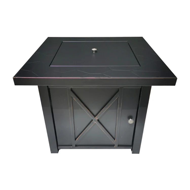 Multi-function square gas fire pit table / aluminum frame garden outdoor fire pit