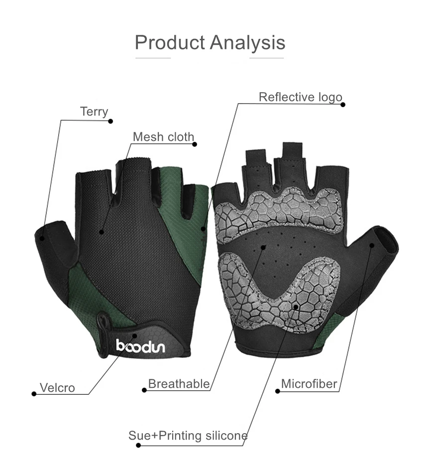Перчатки мужские для горного велосипеда, Нескользящие дышащие, с открытыми пальцами, для горного велосипеда