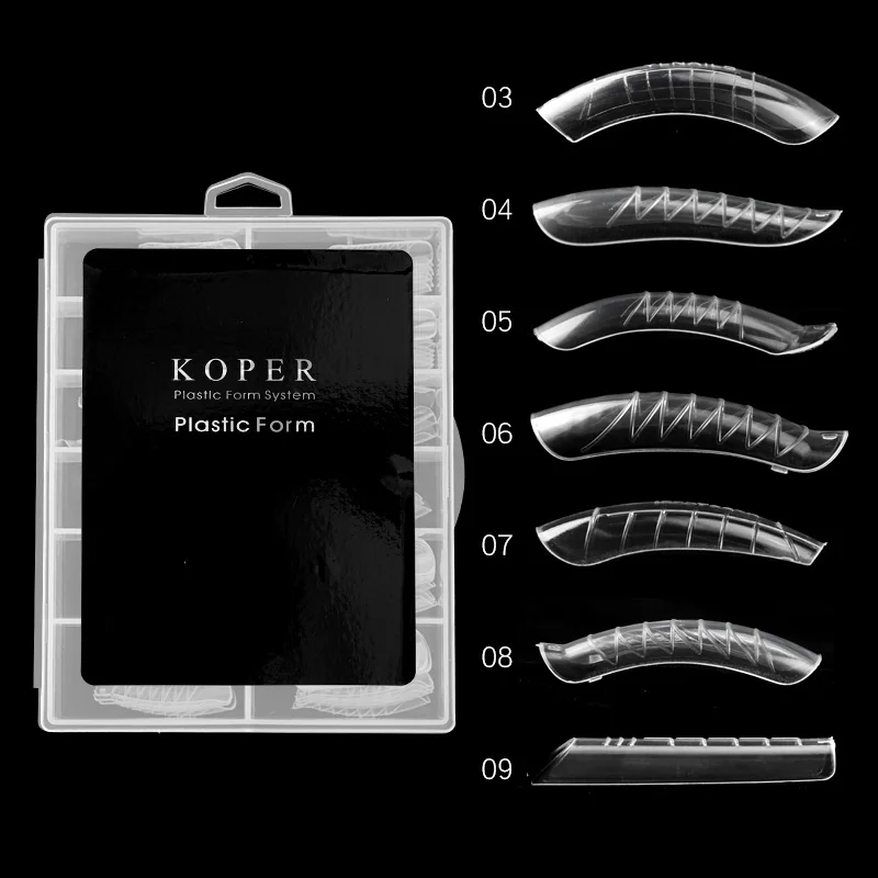 120pcs/box Acrylic Clear Plastic Dual Nail Forms System for Poly Gel