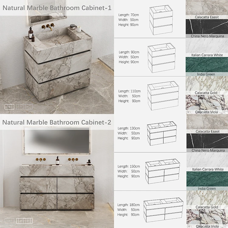 Marble vanity size options
