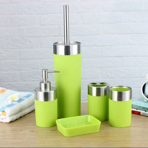 
Eco-friendly Factory Price Stainless Steel and Plastic Bathroom Accessory Set Black 