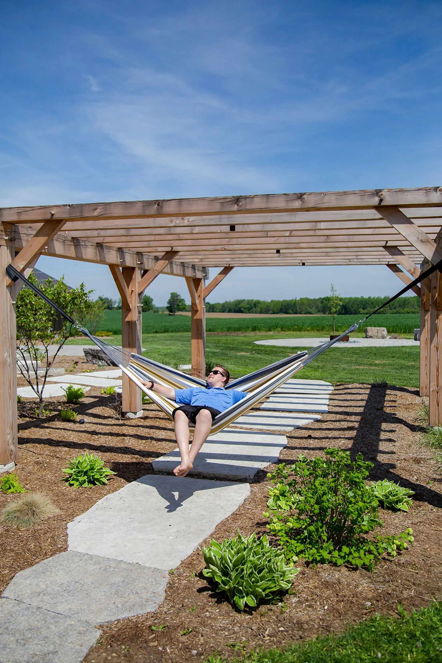 Factory Direct Cheap Garden Cotton Portable Hammock, Comfortable Fabric Hammock, Holds up to 660 lbs, Great for Camping, Outdoor