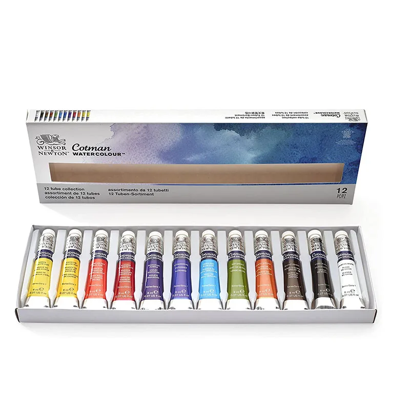Bview арт Winsor & Newton 8 мл трубка 12 видов цветов Cotman воды цвет краски для художник акварельная картина