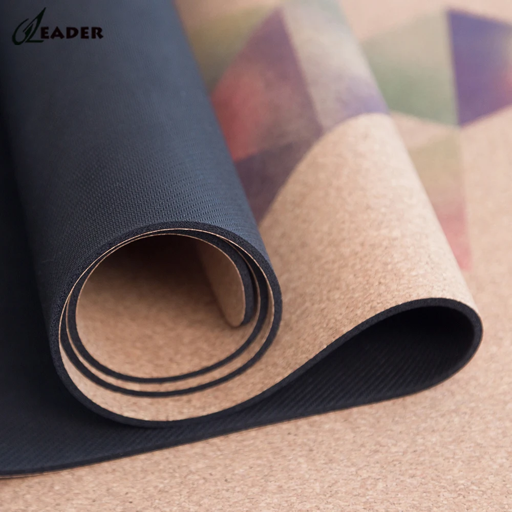 Фирменный биоразлагаемый пробковый резиновый рулон оптом Заземленный индивидуальный логотип коврик для йоги