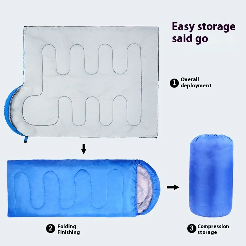 Fast Deliver Low Moq Custom Logo Portable Thicken Warm Winter Camping Sleeping Bag For Adults