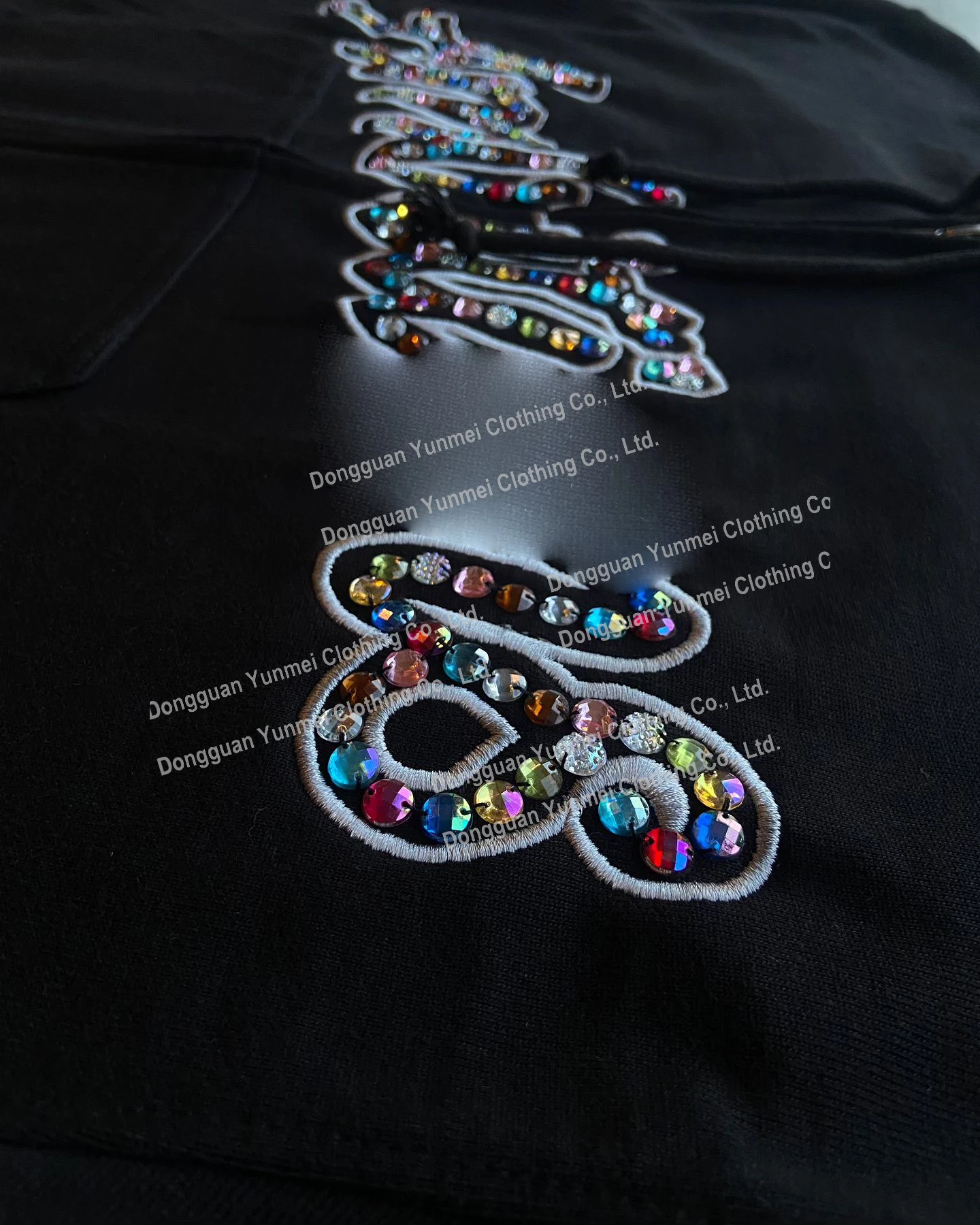 Streetwear Clothing Manufacturer Full Zip up heavyweight Hoodies Custom logo Diamond Zipper acid wash Rhinestone Hoodie For Men