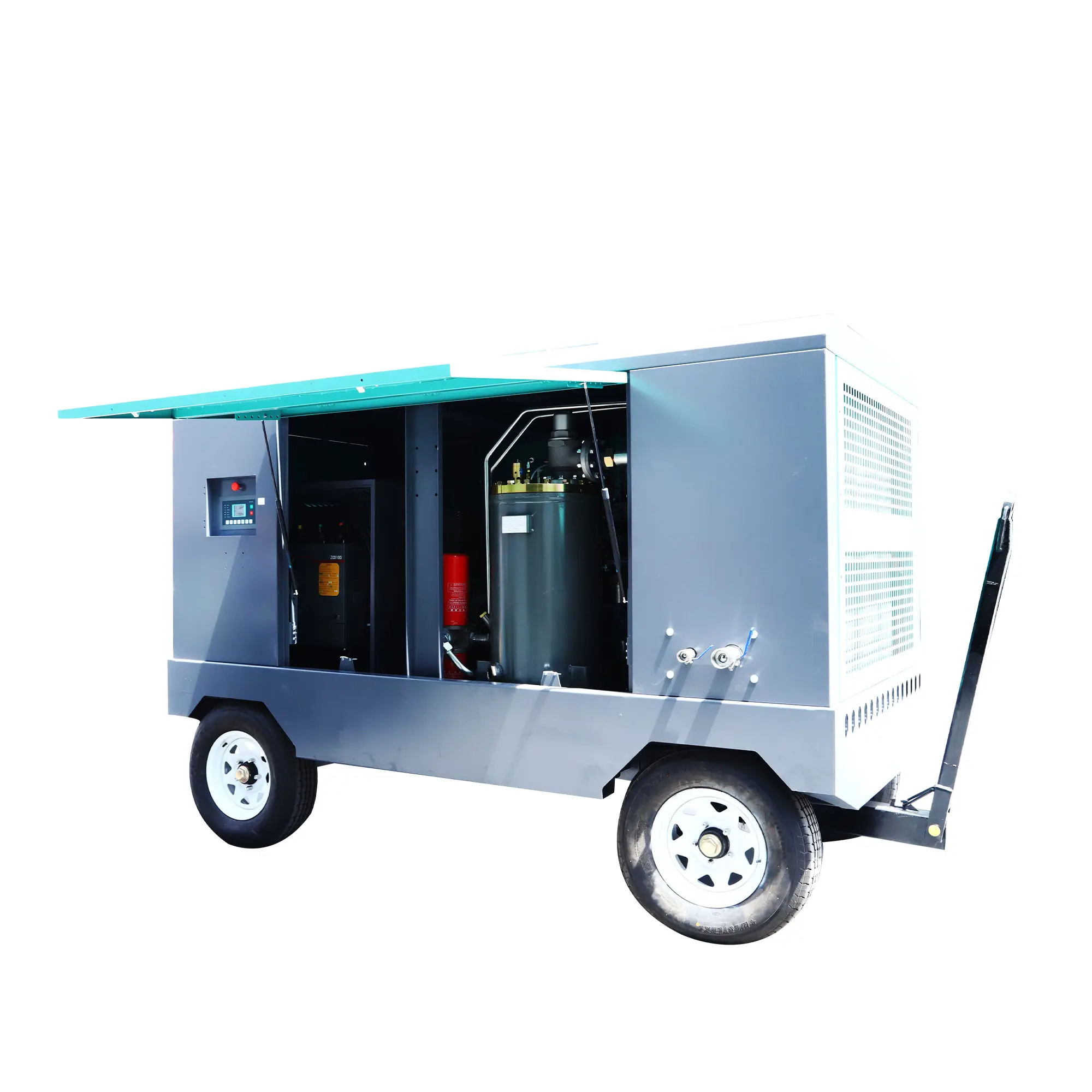 Skid Mounted Diesel/Electric Mobile/Stationary  Rotary Screw Type Air Compressor With Two or Four Wheels For Rock/Stone Drilling
