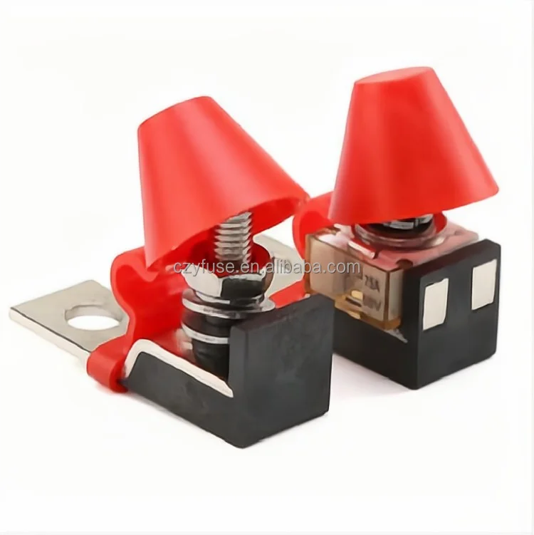 Single MRBF Battery Terminal Fuse Block Kit for 58V 30A to 500A Marine Rated Battery Fuses M8 Battery Terminal Fuse Block
