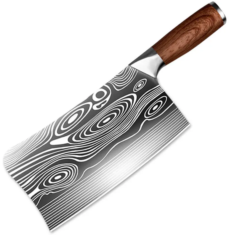 High-Grade Handmade Forged Blade Carbon Steel Kitchen Knife Chinese Chef Knife Vegetable Cleaver Kitchen Colour Wood