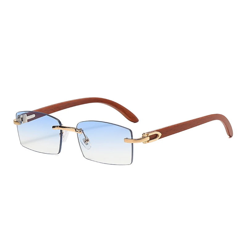 832 frameless glasses  wood grain glasses leg outdoor sun protection sunglasses