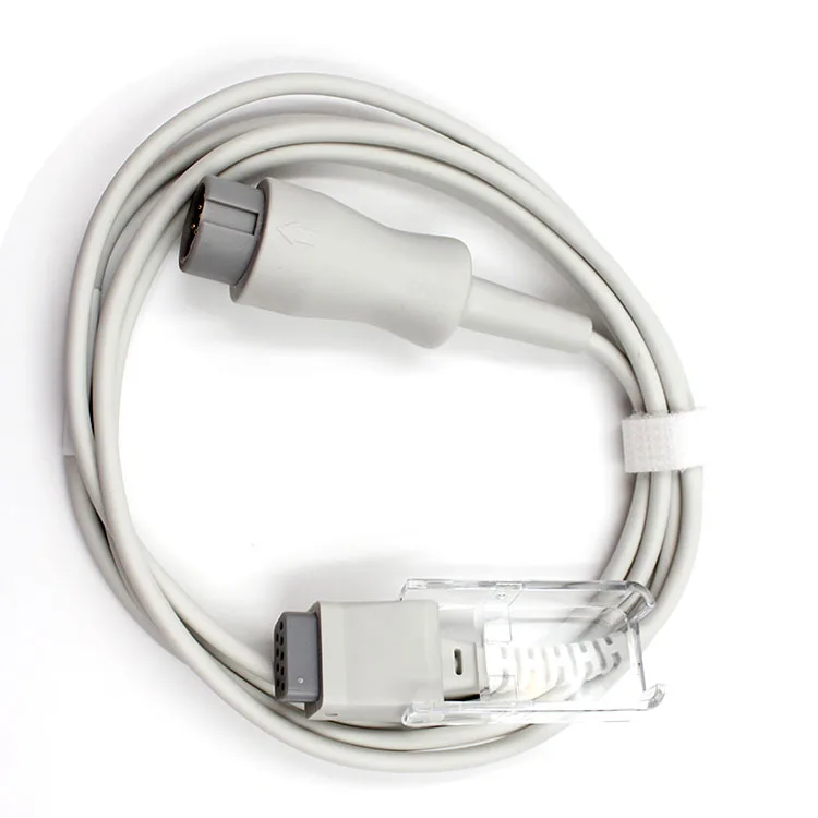 Plinma Medical Supplier Reusable Compatible SpO2 Sensor Extension Cable Adapter mindray round12-8pins oxi to DB9-7pins
