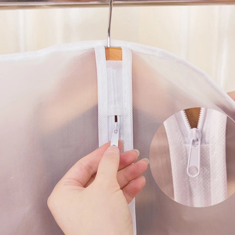 Wholesale home storage & bedroom gentleman suit clothes cover bag waterproof clear EVA  garment bag with zipper