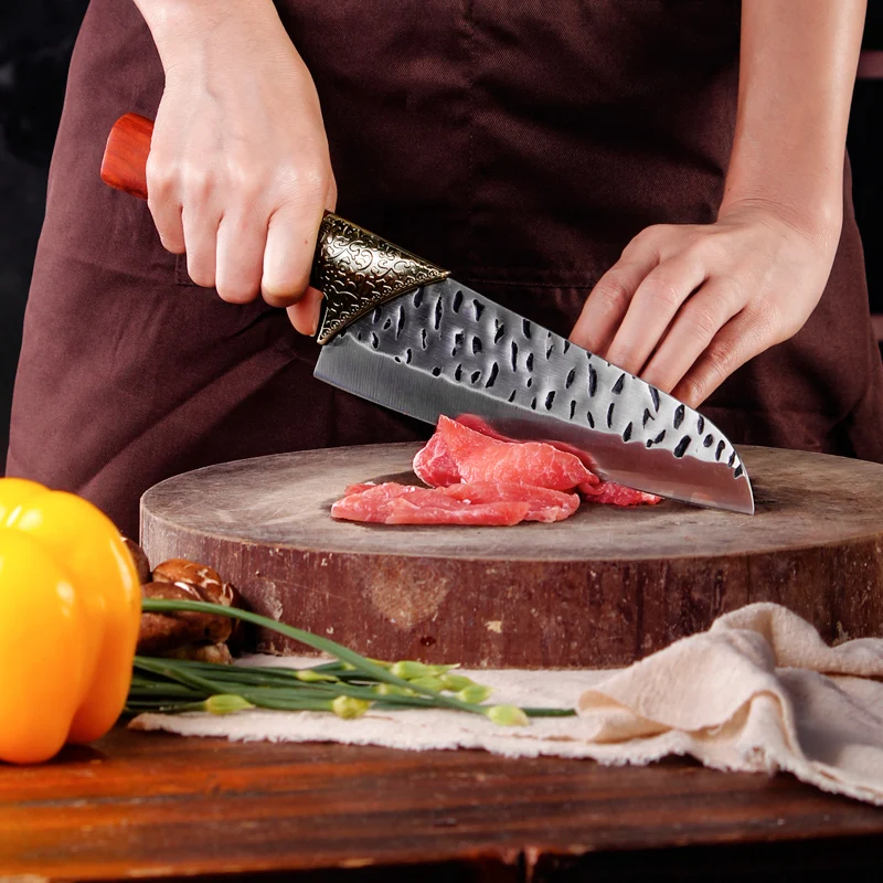 Hot Sales Butcher Forged Knife Japanese Cleaver Slaughter Knife Boning Meat Handmade Serbian Chopper Knife