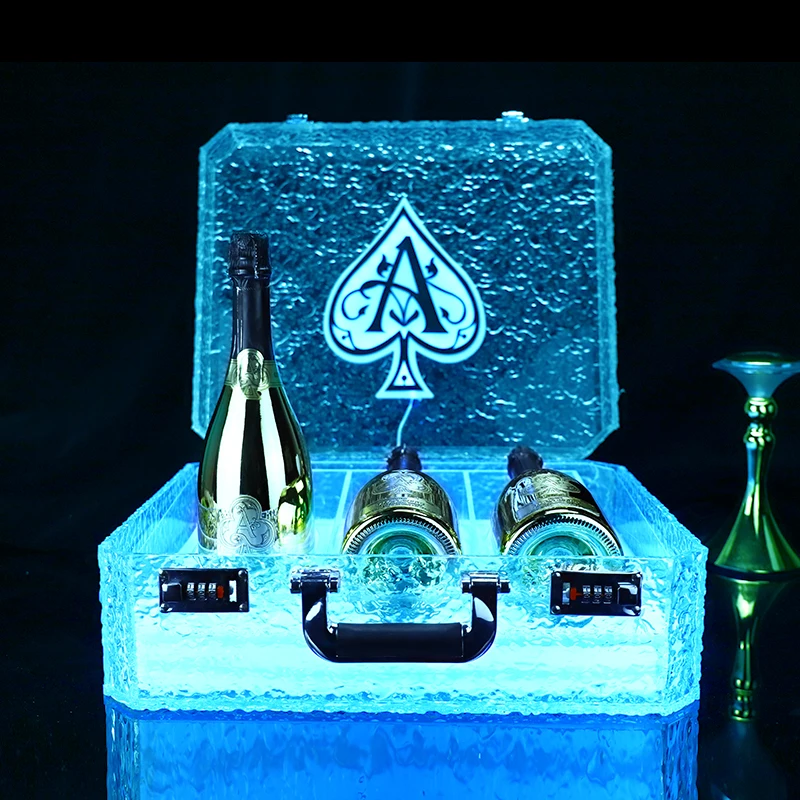 Rechargeable colorful  light Bar Bottles customized logo led light bottles display glorifier