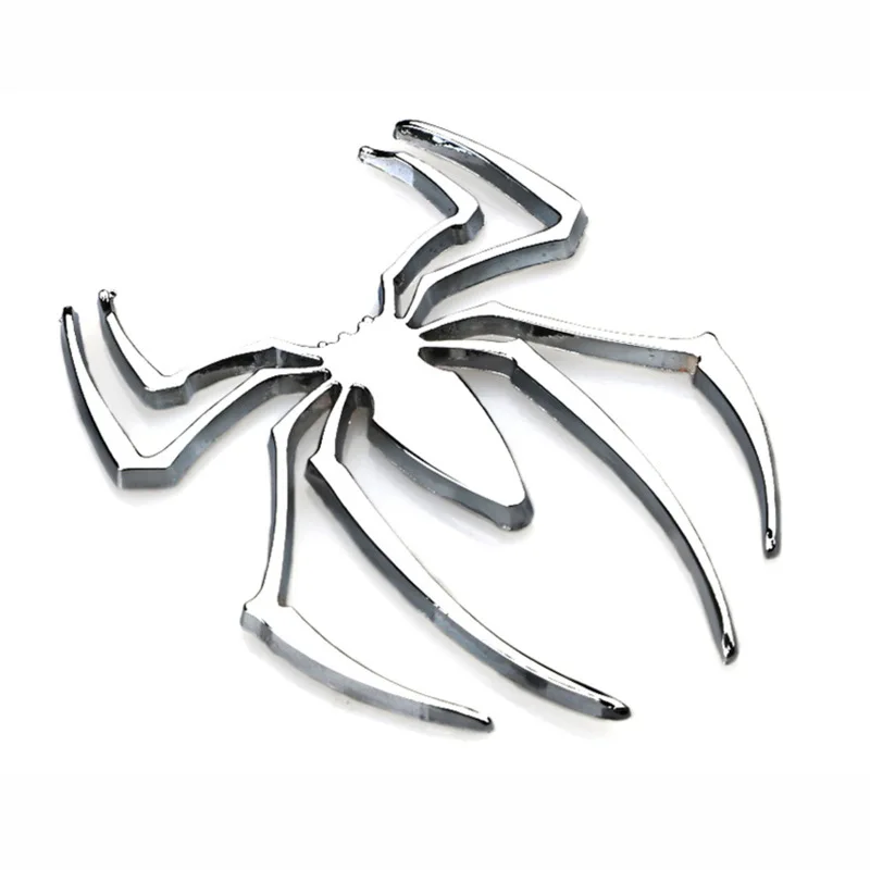 1Pc 3D Spider Emblem for Car Metal Chrome Auto Badges Cool Spider Logo Car Body Sticker Universal Decorations for All Vehicles
