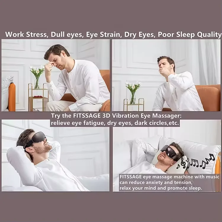 Portable Smart Eye Care Massage Equipment 3D Vibration Visual Window Relieve Eye Pain Migraines Instrument Electric Eye Massager