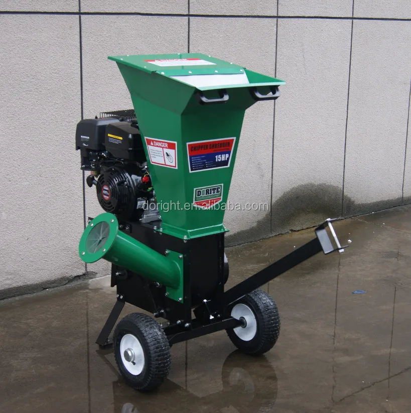 OEM Commercial wood chipper 15hp Petrol Engine Drum Wood Chipper Shredder Machine
