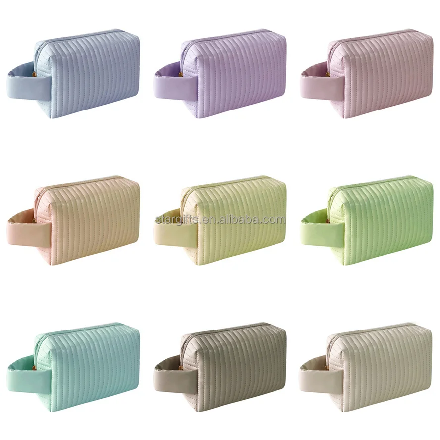 Factory 300D 600D Polyester Fabric Medium Size Custom Printed Reusable Pouch Women Cosmetic Bag