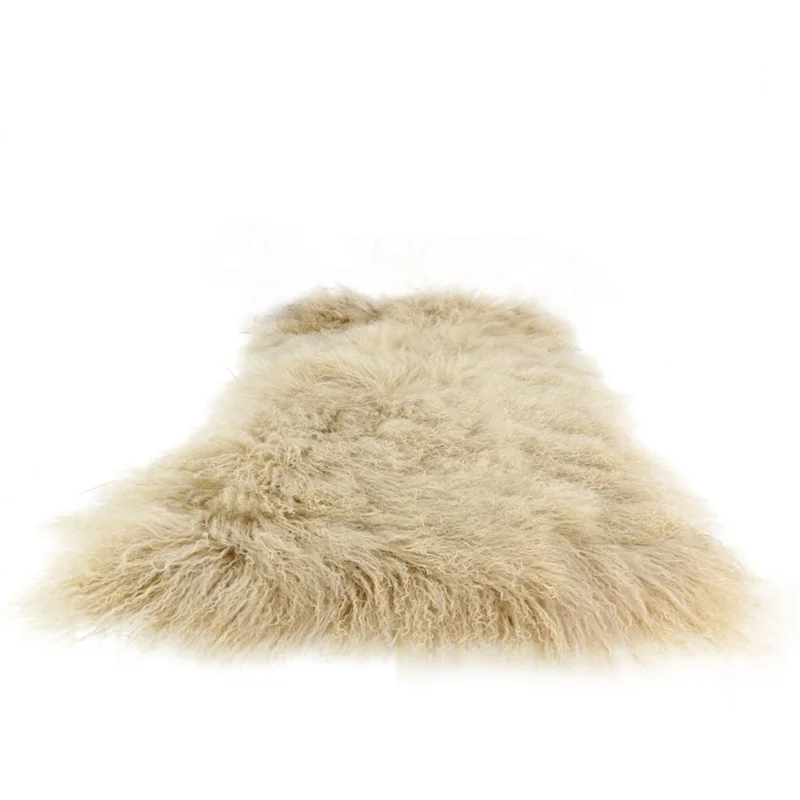 China factory Wholesale mongolian fur pelt genuine tibetan lamb fur blanket real mongolian lamb fur plate for garment