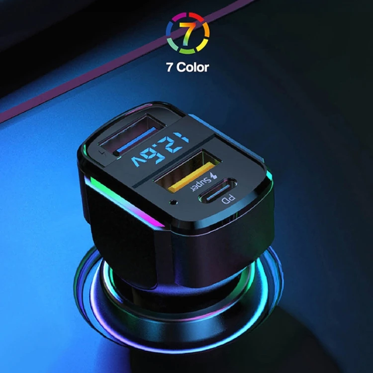 Автомобильное зарядное устройство K3 с цифровым дисплеем PD3.0/QC3.0