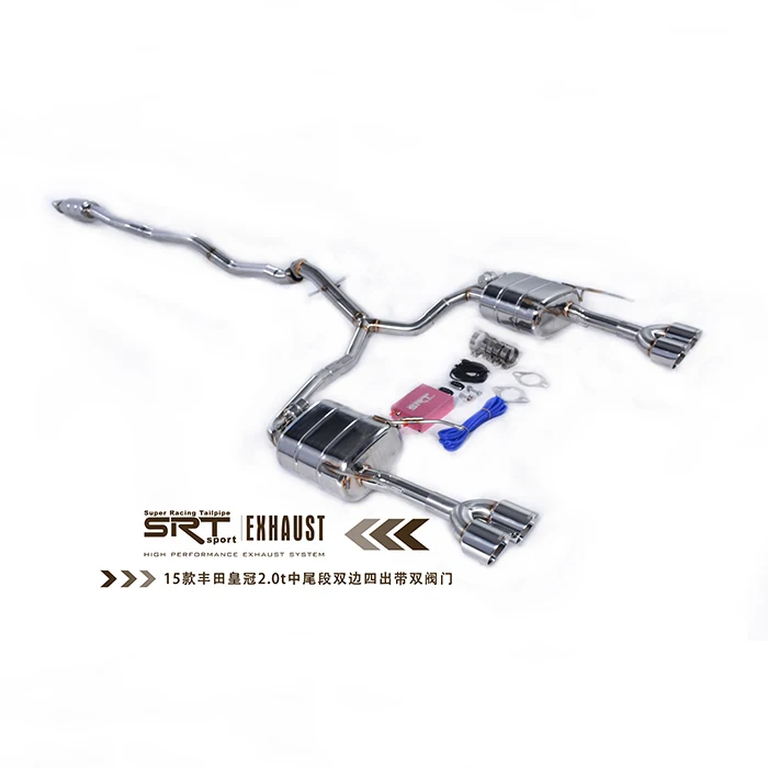 Выхлопная система для Toyota Crown глушитель 2 0 T водосточная труба с каталитической обратной стороной клапаном управления 4 наконечниками