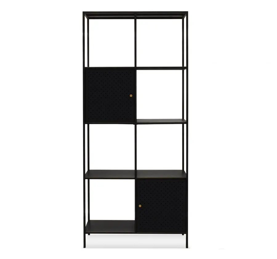Best selling Double Side metal black display rack living room  display bookcase Wholesale Bookshelves with best price