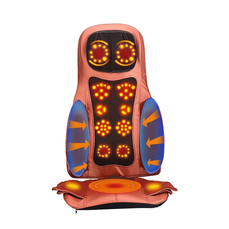 Full Body Shiatsu Massage Chair Back Pain Relief Seat Red Light 3D Kneading Massage Cushion For Home Office Chair Car Seat