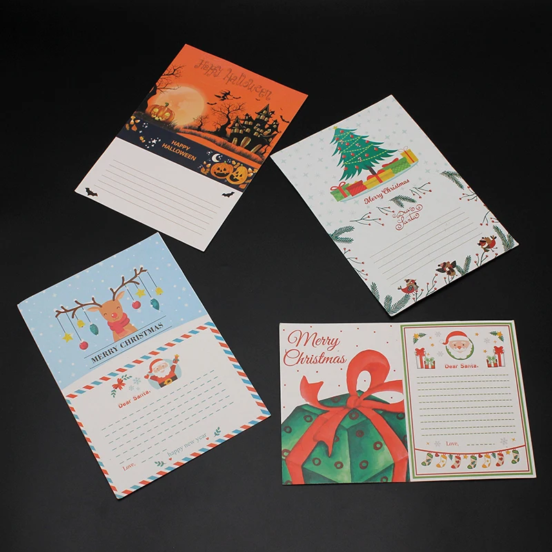 Factory Price Wholesale Halloween Christmas Illustration Creative Greeting Card Diy Diamond Painting Handicraft Blessing Card