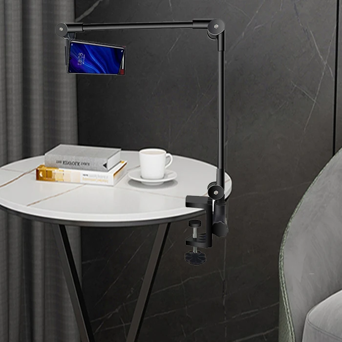Lazy bed Clamp design cell phone metal bracket lightweight double arm design tablet PC stand