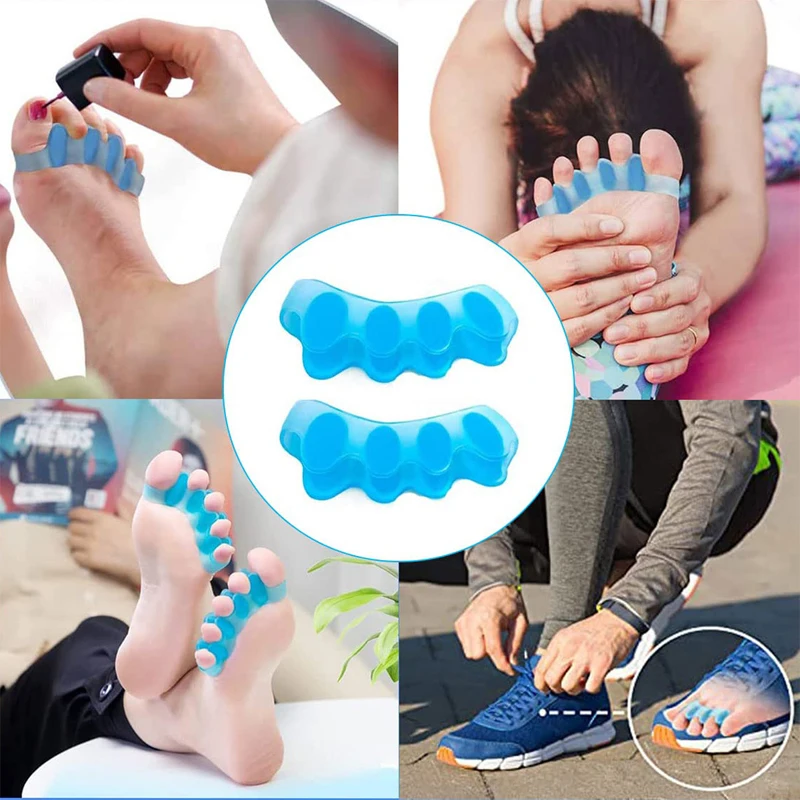 Preventing Rubbing Bunion Corrector Overlapping Hammer Toe Straightener Stretcher Soft Silicone Gel Toe Spacers for Bunions