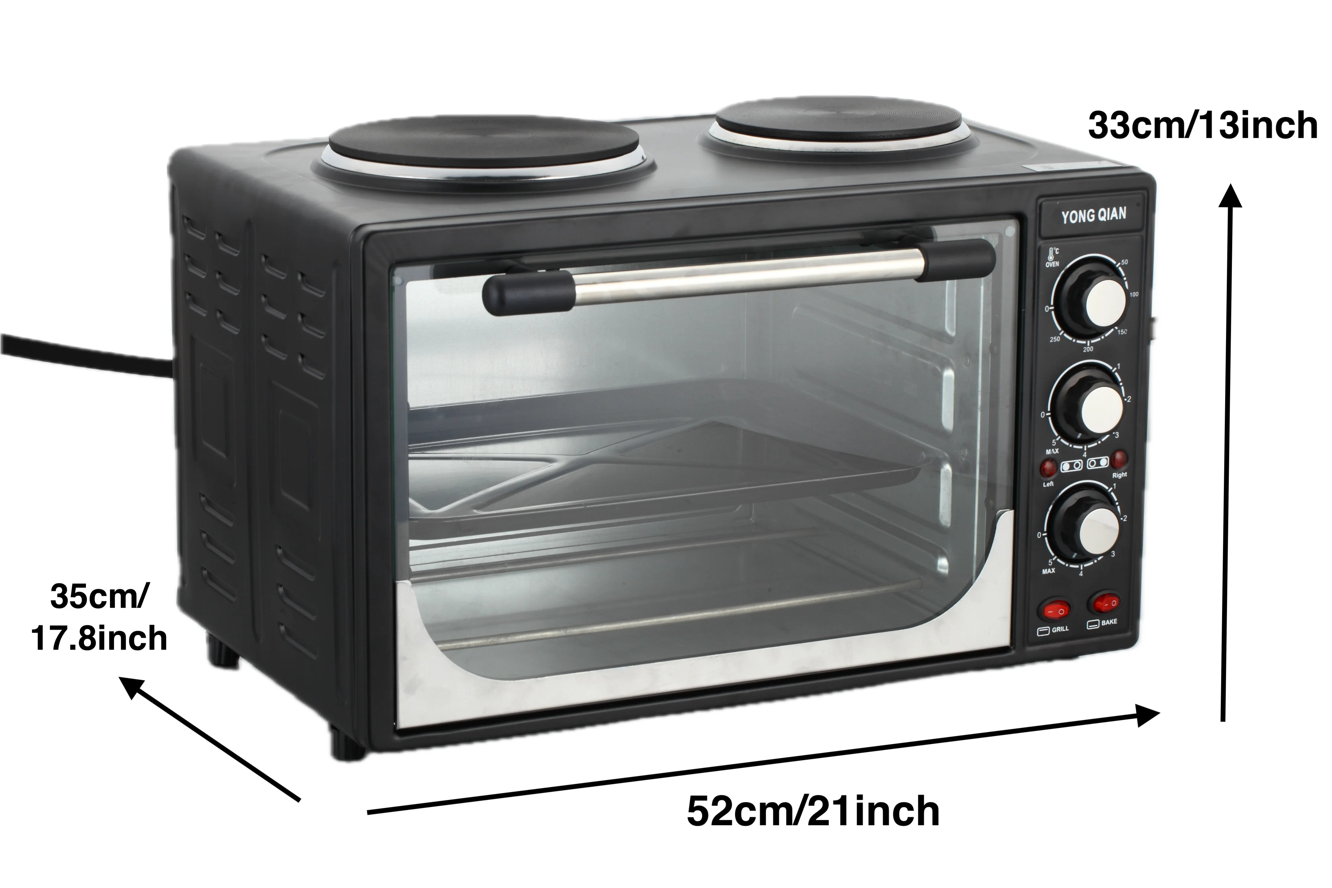 Multifunction 30l Timing Toaster Oven Grills Bakes Roasts Stainless Steel Electric Oven