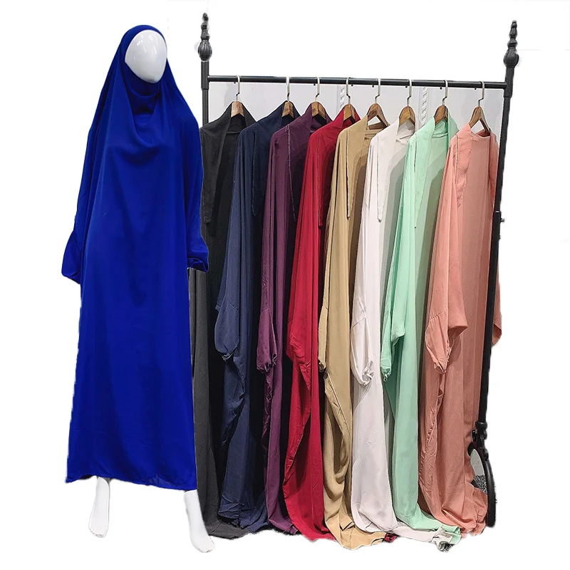 3CN05W Wholesale middle east women dress turkish solid color Upskirt robe abaya muslim prayer clothes dresses dubai