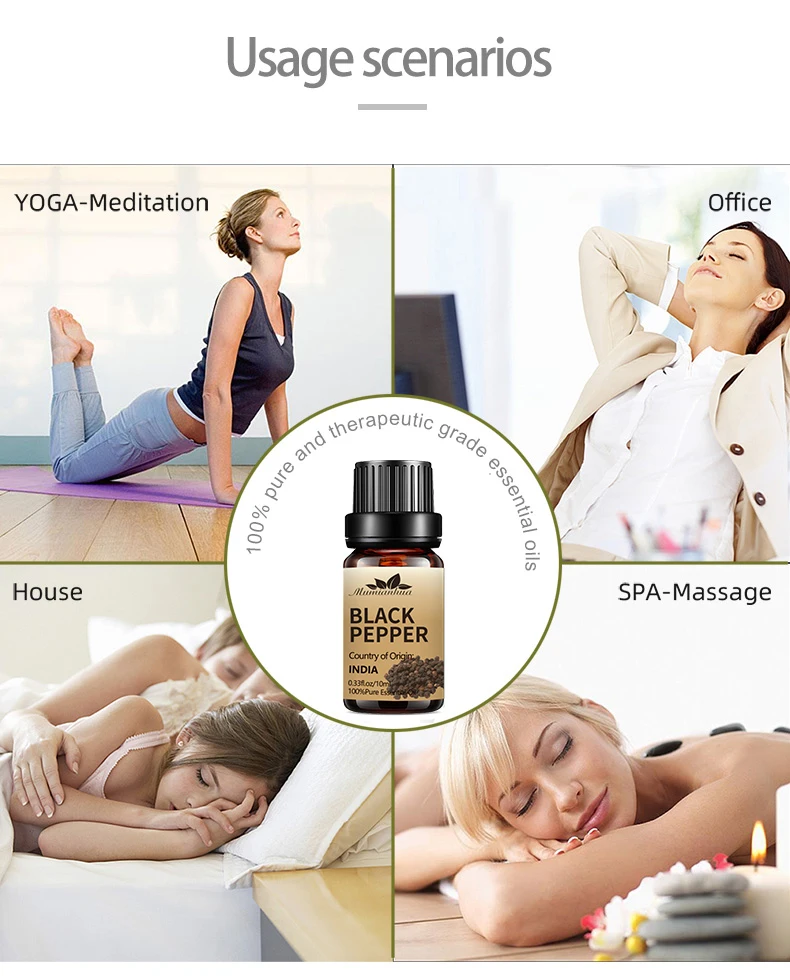 2022 manufacturer Refining Good Price Bulk Massage oil 100% Pure Natural Organic essential oil black pepper