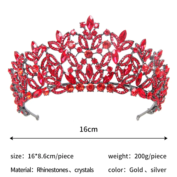 Luxury design Bridal Headpiece Wedding Hair Accessories colorful Rhinestone Tiara for women