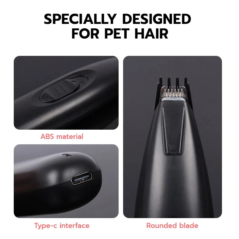 2024 Powerful Usb Cordless Cutting Electric Pet Dog Hair Trimmer for Ears Paws Eyes
