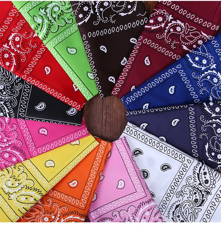 Custom Logo multi-function ethnic bandanas Polyester 55x55cm ethnique bandanas Bandanna Printed Square Paisley Bandana
