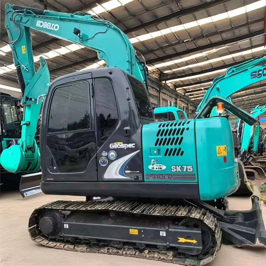 Factory cheap price second hand caterpillar 7ton excavators / mini  used excavator / Kobelco 75 crawler excavator