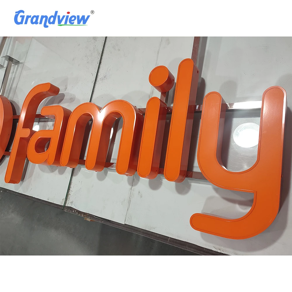 Custom business logo Shop advertising spread acrylic stones letter sign home wall letter signs illuminated front lit channel led